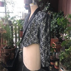 Vintage Costume Evening Tailcoat Jacket Tux Artist Coat M Silver Satin Rare 90s